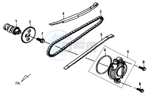 FIDDLE II 50 drawing CHAIN / CHAIN TENSIONER / CHAIN GUIDE