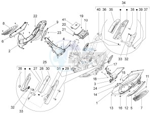 Beverly 350 4t 4v ie e3 ( USA - ca ) USA_CAL drawing Central cover - Footrests