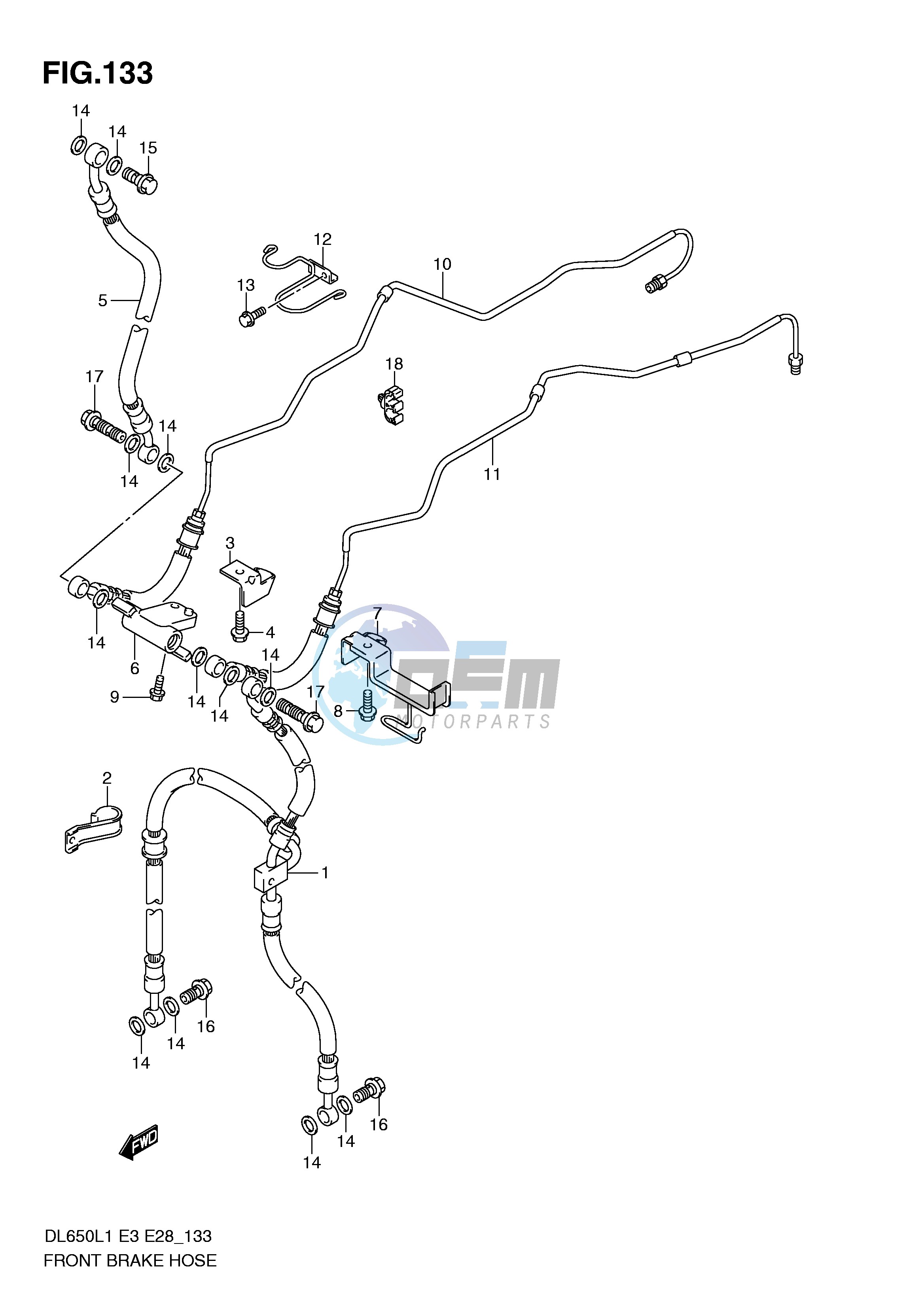 FRONT BRAKE HOSE (DL650AL1 E33)