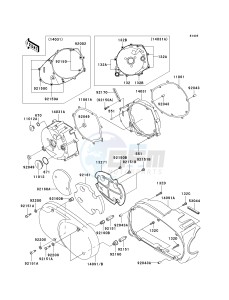 VN 1600 B [VULCAN 1600 MEAN STREAK] (B6F-B8FA) B7F drawing LEFT ENGINE COVER-- S- -