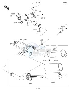 KX250F KX252AJF EU drawing Muffler(s)