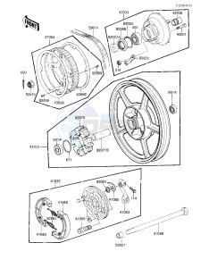 EX 305 B [GPZ 305] (B1) [GPZ 305] drawing REAR WHEEL_HUB_BRAKE_BELT