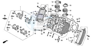 VF750C drawing CYLINDER HEAD (FRONT)