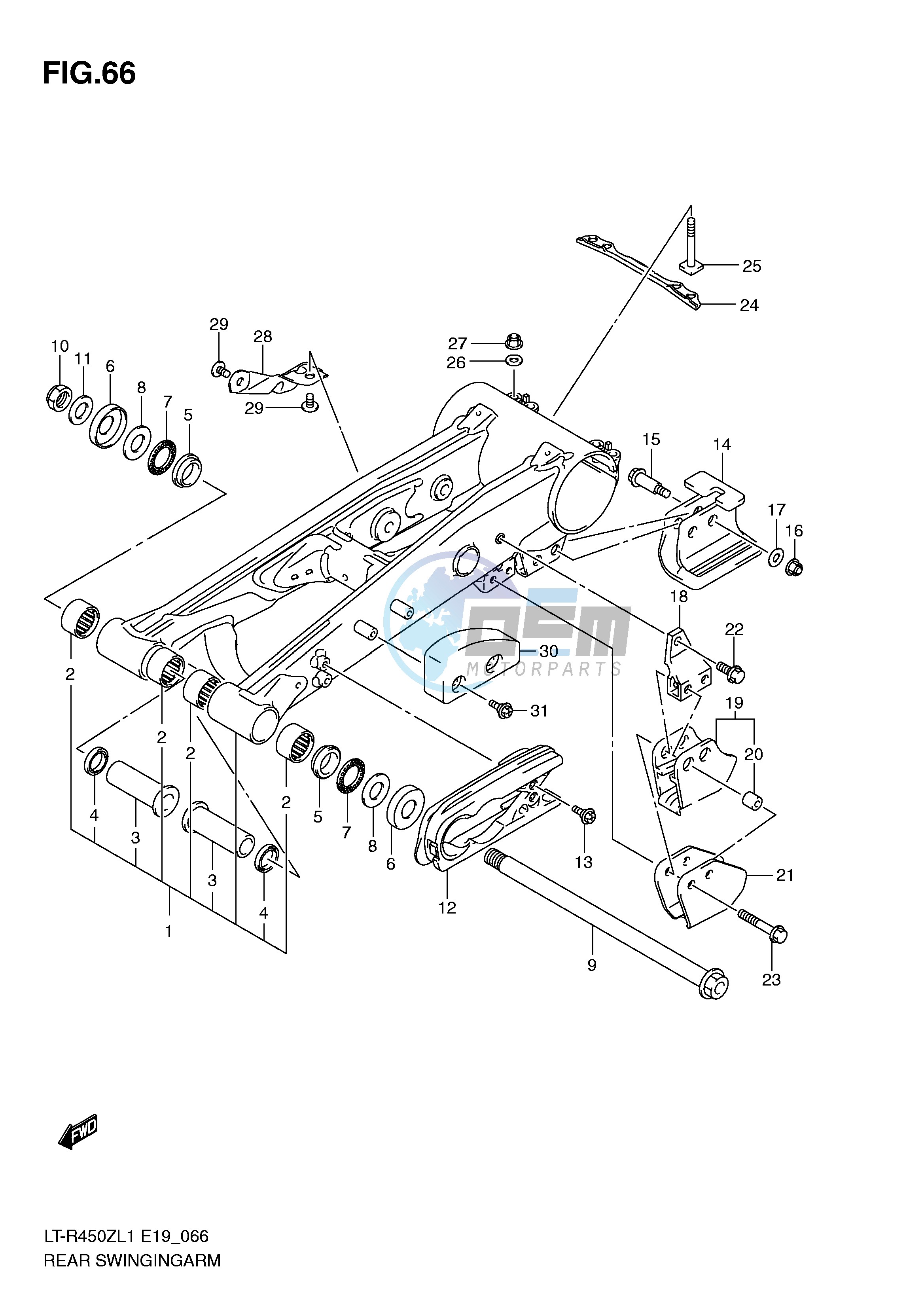 REAR SWINGING ARM (LT-R450ZL1 E19)