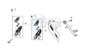 GTS 125I ABS drawing CENTRAL STAND / SIDE STAND