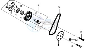 JOYRIDE 200 drawing OILPUMP / V-SNAAR OILPUMP