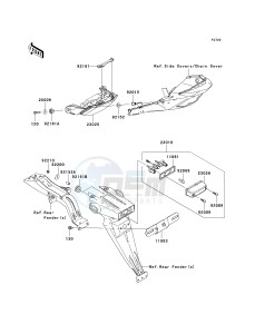 ZX 1000 E [NINJA ZX-10R] (E8F-E9FA) 0E9FA drawing TAILLIGHT-- S- -