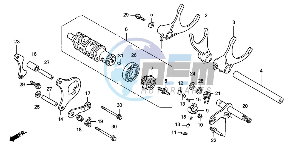 GEARSHIFT DRUM/GEARSHIFT FORK