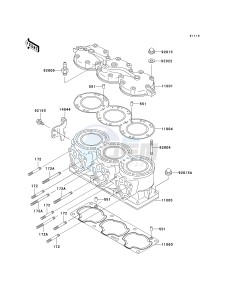 JH 1100 A [1100 ZXI] (A1-A5) [1100 ZXI] drawing CYLINDER HEAD_CYLINDER