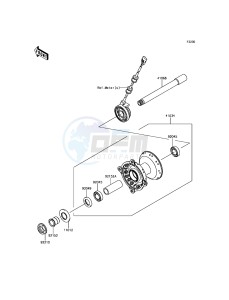 KLX450R KLX450AHF EU drawing Front Hub