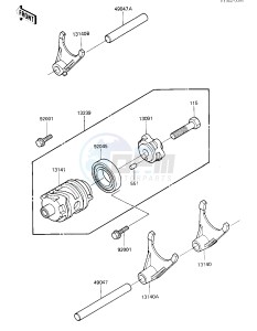 KXT 250 A [TECATE] (A1) [TECATE] drawing GEAR CHANGE DRUM & FORKS -- 84 A1- -