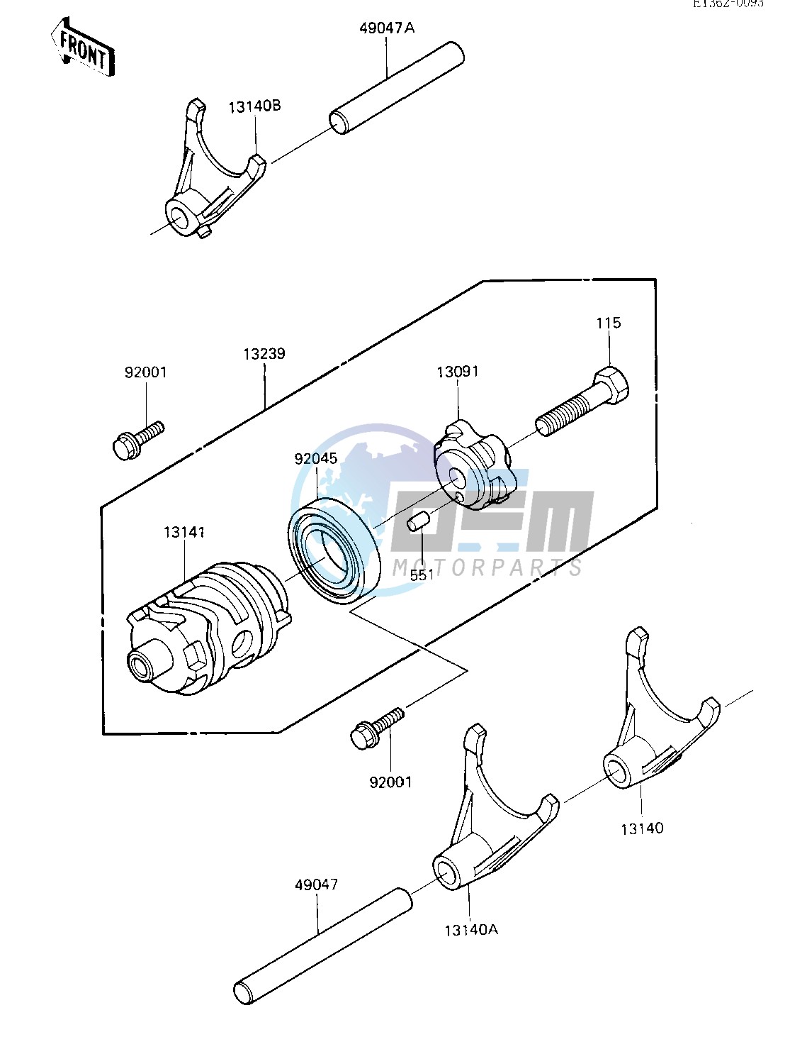 GEAR CHANGE DRUM & FORKS -- 84 A1- -