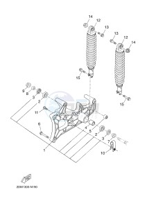 YPR125R XMAX 125 EVOLIS 125 (2DM3 2DM3) drawing REAR ARM & SUSPENSION