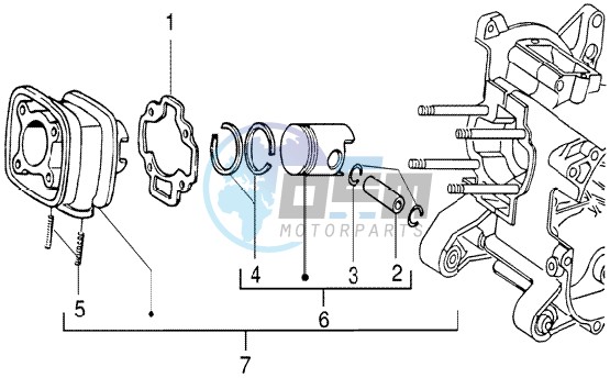 Cylinder-piston-wrist pin assy