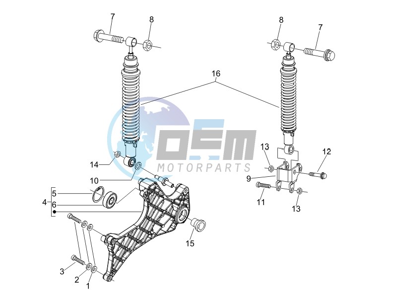 Rear suspension - Shock absorbers