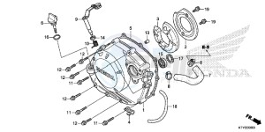 CBR125RTF CBR125RT UK - (E) drawing RIGHT CRANKCASE COVER