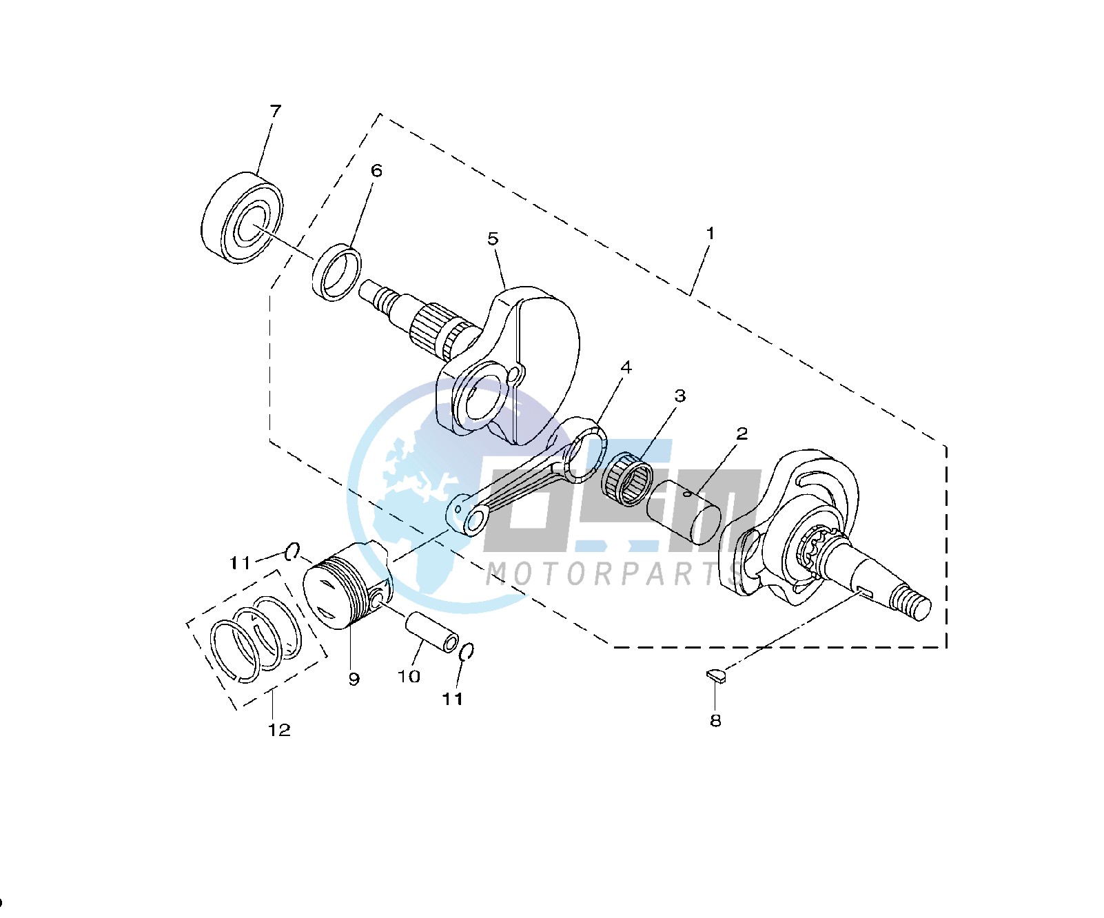 CRANKSHAFT AND PISTON