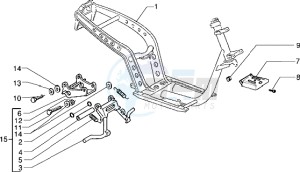 Zip 50 RST freno a disco drawing Chassis - Central stand