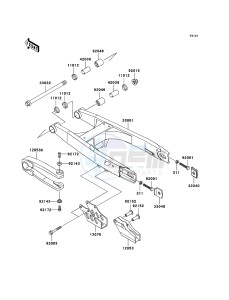 KX65 KX65A9F EU drawing Swingarm