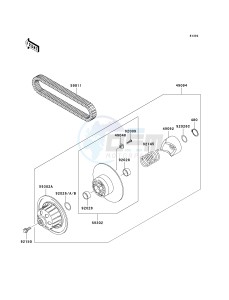 KAF 620 E [MULE 3010 4X4] (E6F-E8F) E7F drawing DRIVEN CONVERTER_DRIVE BELT