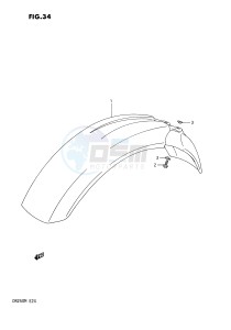 DR250 (E24) drawing FRONT FENDER