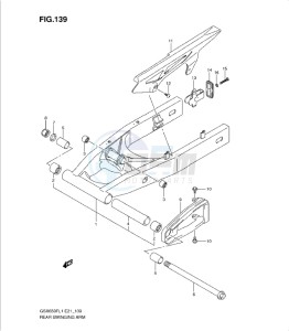 GSXF650 drawing REAR SWINGING ARM