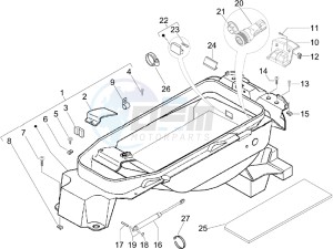 X9 500 Evolution ABS 2006-2007 drawing Helmet box - Undersaddle