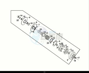 FIDDLE IV 125 (XG12WW-IT) (E5) (M1) drawing DRIVEN PULLEY ASSY