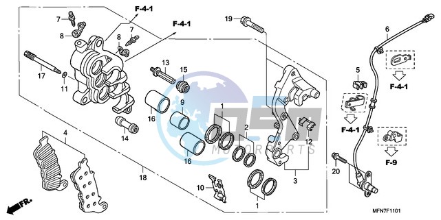 R. FRONT BRAKE CALIPER (CB1000RA)