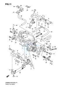 VZ800 (E3-E28) MARAUDER drawing THROTTLE BODY (MODEL K5 K6 K7 K8)