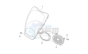 Scarabeo 100 (eng. Minarelli) drawing Front body III - Front cover