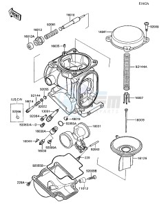 ZX 1100 C [NINJA ZX-11] (C1-C4) [NINJA ZX-11] drawing CARBURETOR PARTS -- 015043&NAMI.- -