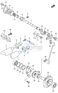 RM125 (E2) drawing EXHAUST VALVE (MODEL T V W X)