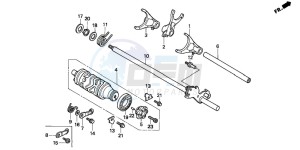 CBR600F3 drawing GEARSHIFT DRUM