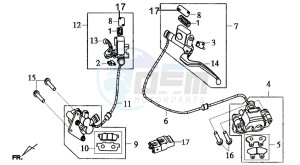 JOYRIDE S 125I (LF12W2-EU) (L7-L9) drawing BRAKE CALIPER VOOR / BRAKE CALIPER REAR