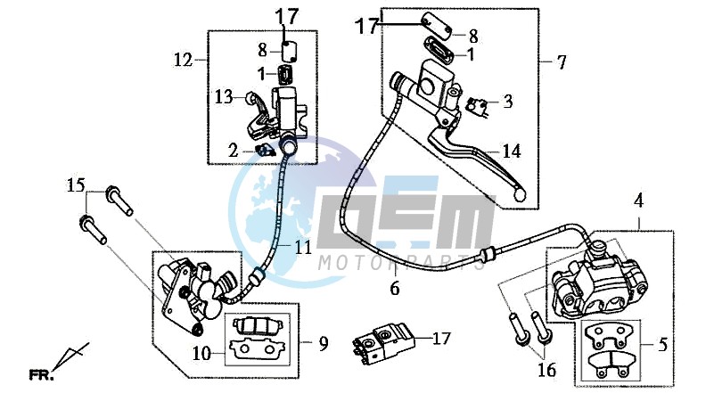 BRAKE CALIPER VOOR / BRAKE CALIPER REAR