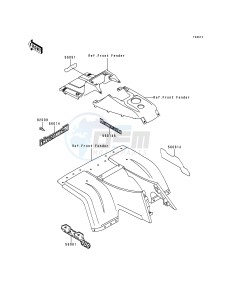 KLF 400 B [BAYOU 400 4X4] (B4-B6) [BAYOU 400 4X4] drawing DECALS-- RED- --- KLF400-B5- -