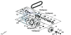 MAXSYM 400 EFI drawing CLUTCH / V-SNAAR