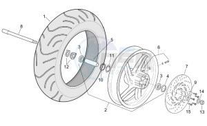 Leonardo 250-300 (eng. Minarelli) drawing Front wheel