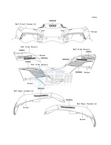 KVF650 D [BRUTE FORCE 650 4X4] (D1) D1 drawing DECALS-- GREEN- -