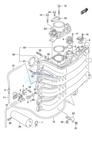 DF 150 drawing Inlet Manifold/Throttle Body