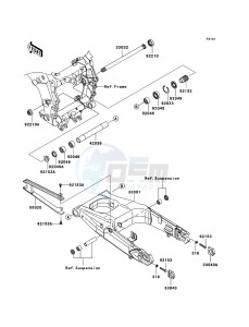 ZZR1400 ZX1400A6F FR GB XX (EU ME A(FRICA) drawing Swingarm