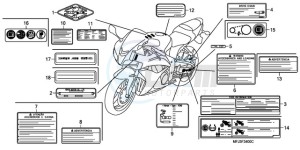 CBR600RRA BR - (BR) drawing CAUTION LABEL