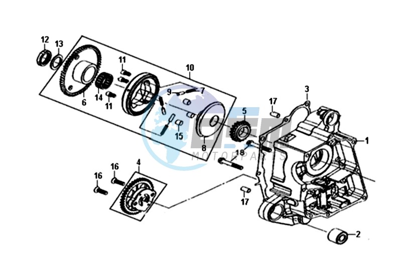 CRANKCASE DEEL  RIGHT / OIL PUMP