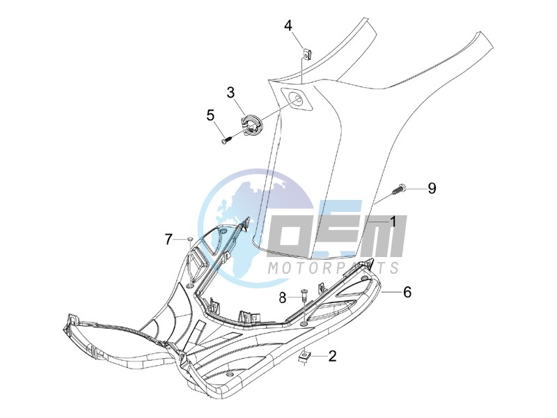 Central cover - Footrests