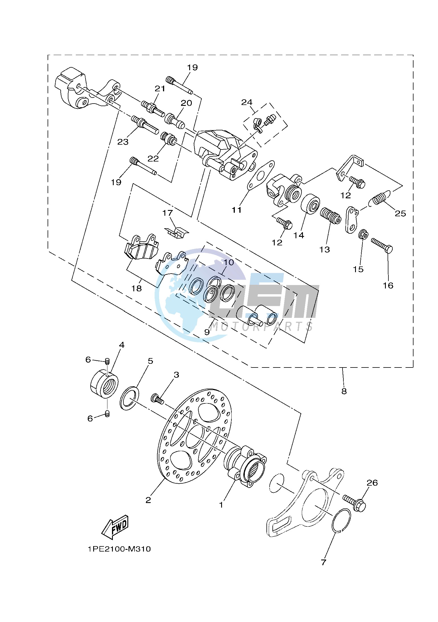 REAR BRAKE CALIPER