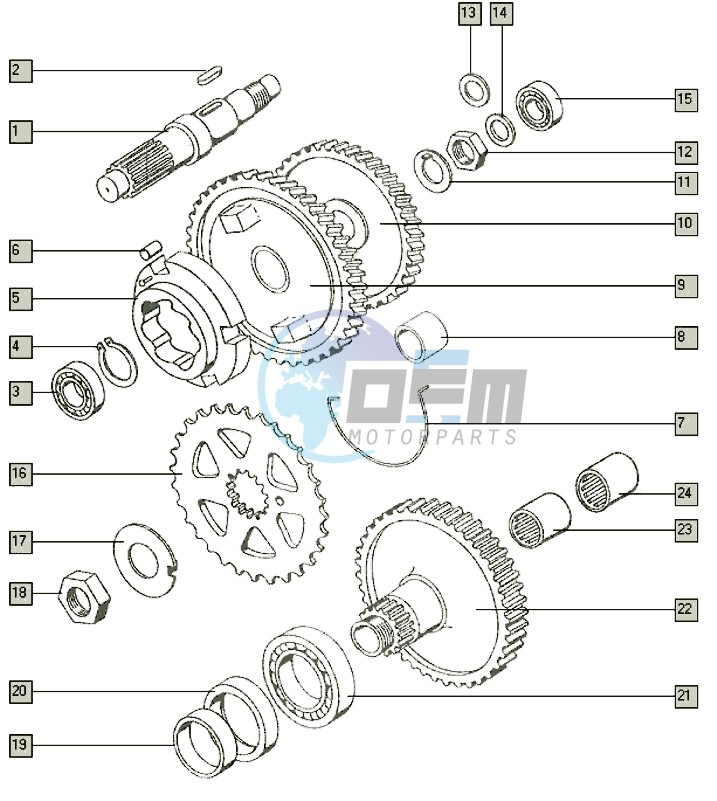 Countershaft-mainshaft