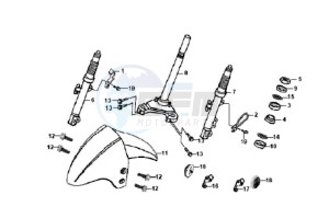 ORBIT 50 drawing FRONT FORK/ FRONT FENDER / STEERING HEAD BEARING