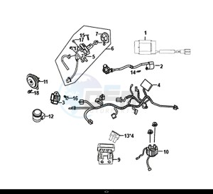 ORBIT III 50 (45 KM/H) (XE05W1-EU) (L8-M0) drawing WIRE HARNESS