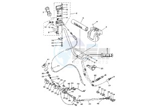 YFM X WARRIOR 350 drawing STEERING HANDLE -CABLE